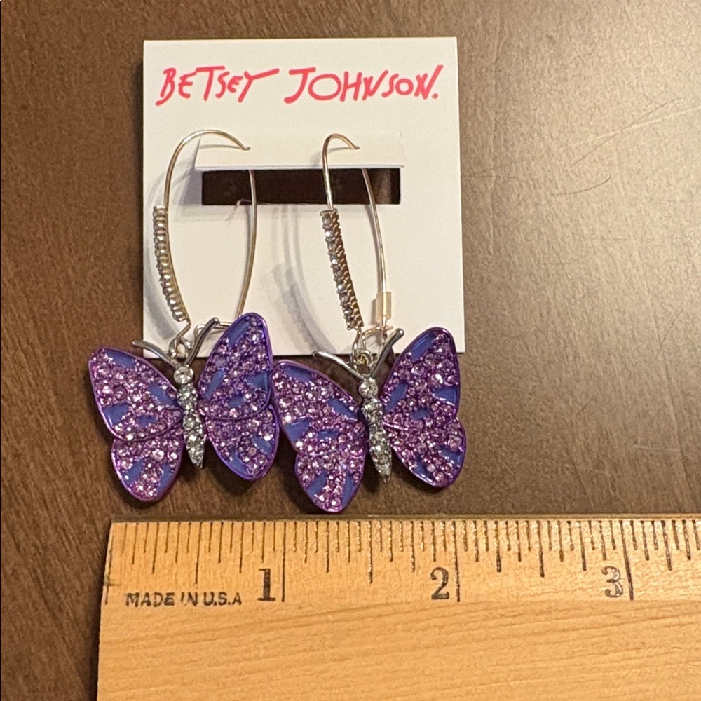 Betsey Johnson Purple Earrings - Price Now FIRM - Picture 9 of 12